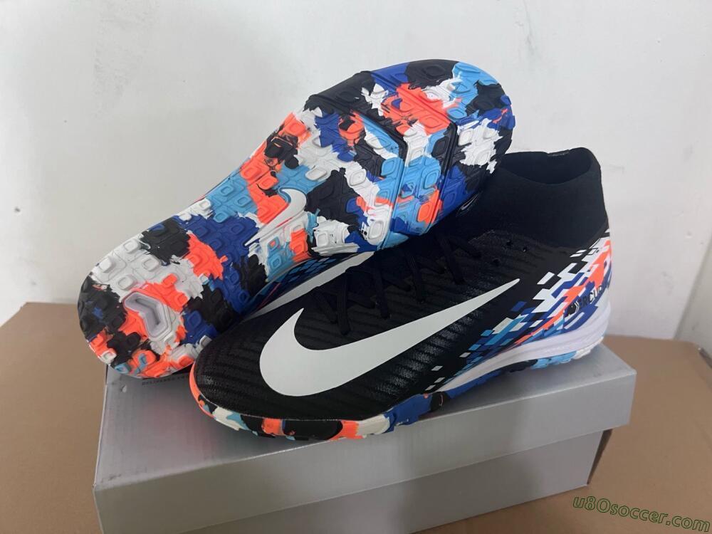 Nike Air Zoom Mercurial Superfly 10 Elite TF Artificial Turf Soccer Shoes - Black/Blue/Orange