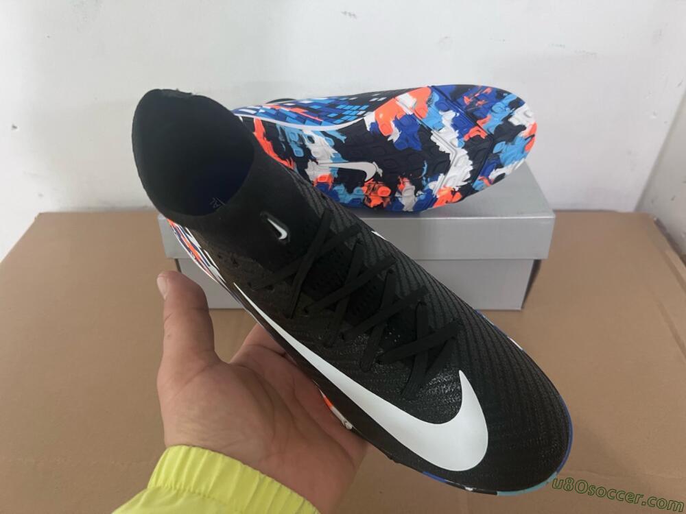 Nike Air Zoom Mercurial Superfly 10 Elite TF Artificial Turf Soccer Shoes - Black/Blue/Orange
