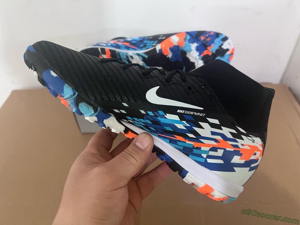 Nike Air Zoom Mercurial Superfly 10 Elite TF Artificial Turf Soccer Shoes - Black/Blue/Orange