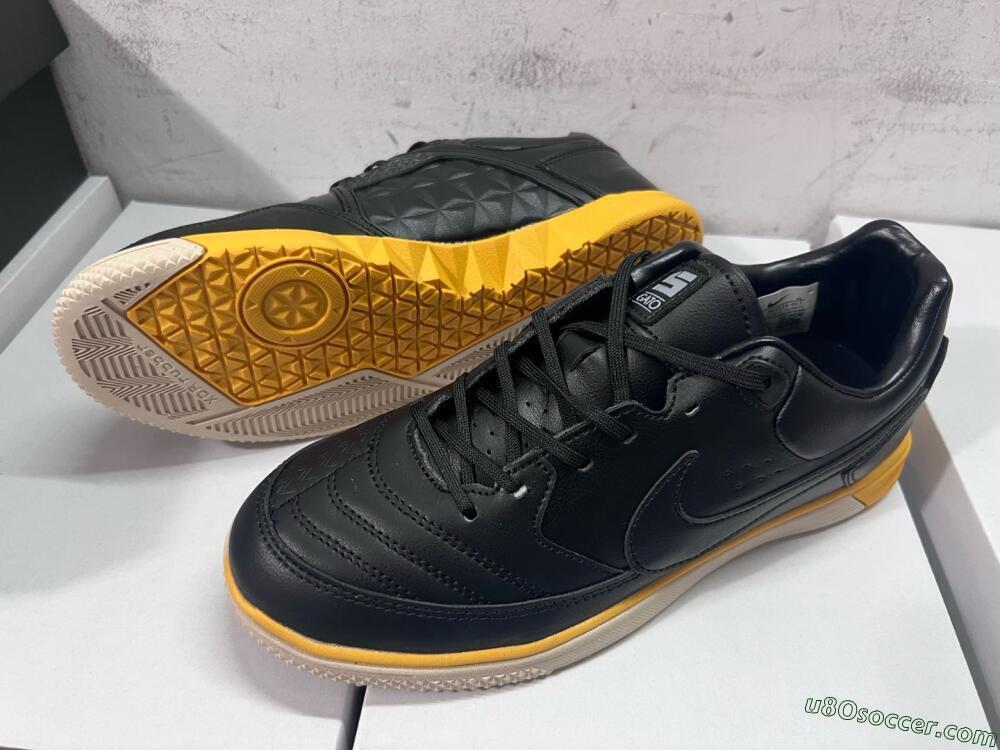 Nike Street Gato IC Indoor & Futsal Soccer Shoes - Black/Yellow/Beige