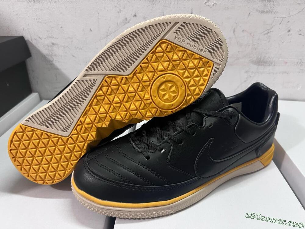 Nike Street Gato IC Indoor & Futsal Soccer Shoes - Black/Yellow/Beige
