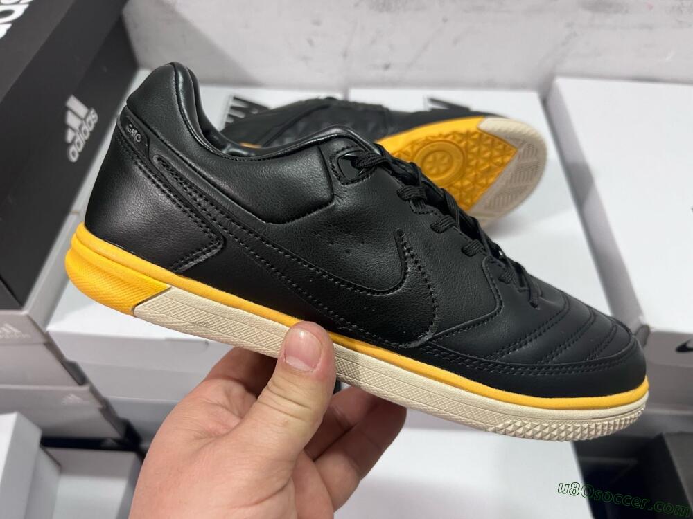 Nike Street Gato IC Indoor & Futsal Soccer Shoes - Black/Yellow/Beige