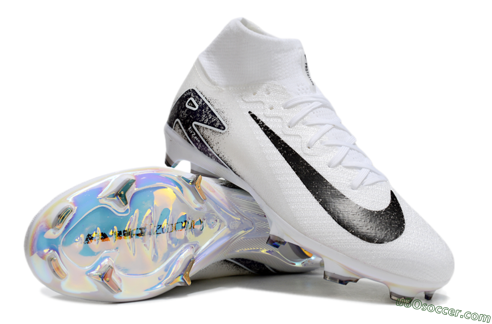 Nike Air Zoom Mercurial Superfly 10 Elite FG Firm Ground Soccer Cleats - White/Black/Blue 3