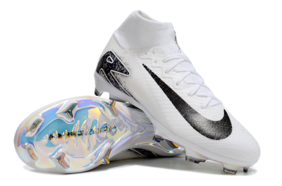 Nike Air Zoom Mercurial Superfly 10 Elite FG Firm Ground Soccer Cleats - White/Black/Blue