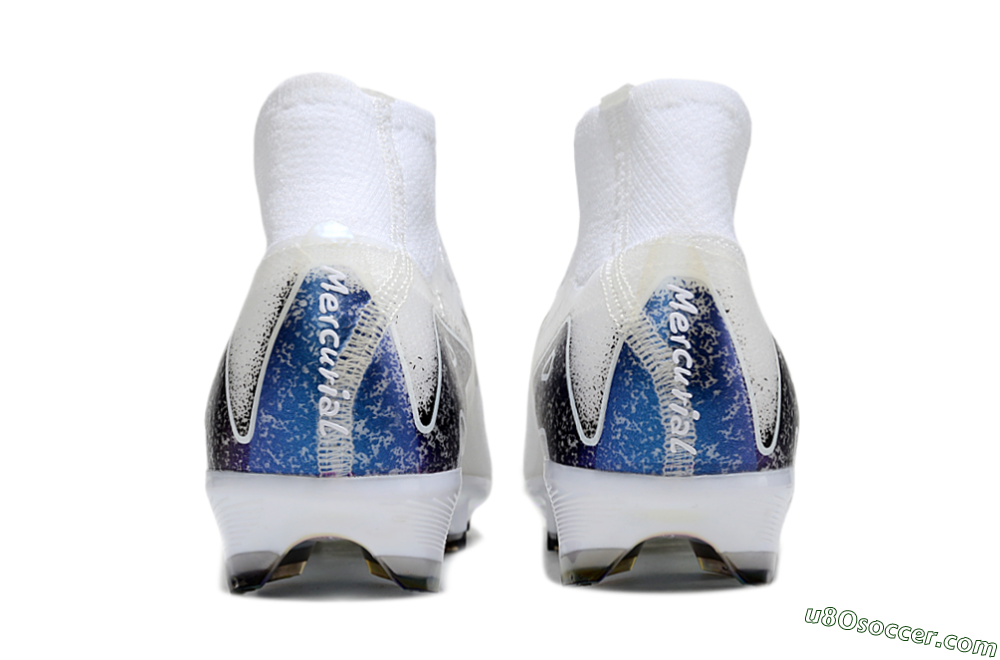 Nike Air Zoom Mercurial Superfly 10 Elite FG Firm Ground Soccer Cleats - White/Black/Blue 5