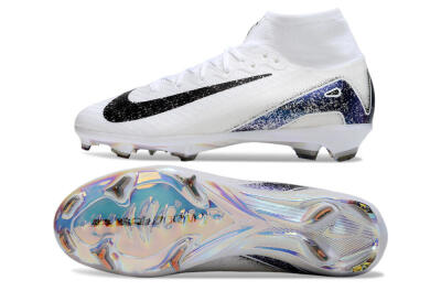 Nike Air Zoom Mercurial Superfly 10 Elite FG Firm Ground Soccer Cleats - White/Black/Blue