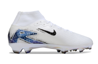 Nike Air Zoom Mercurial Superfly 10 Elite FG Firm Ground Soccer Cleats - White/Black/Blue