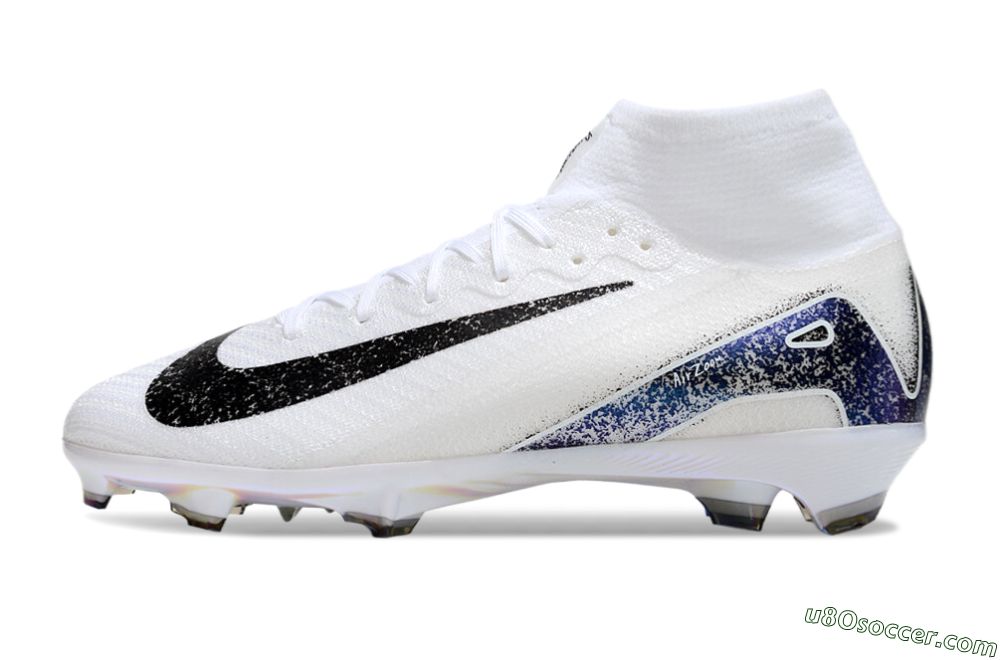 Nike Air Zoom Mercurial Superfly 10 Elite FG Firm Ground Soccer Cleats - White/Black/Blue 2