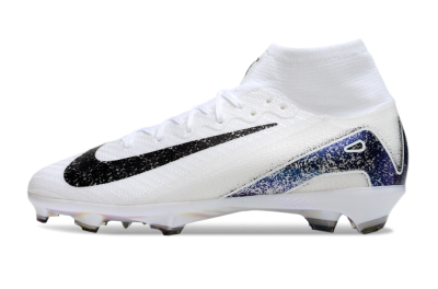 Nike Air Zoom Mercurial Superfly 10 Elite FG Firm Ground Soccer Cleats - White/Black/Blue