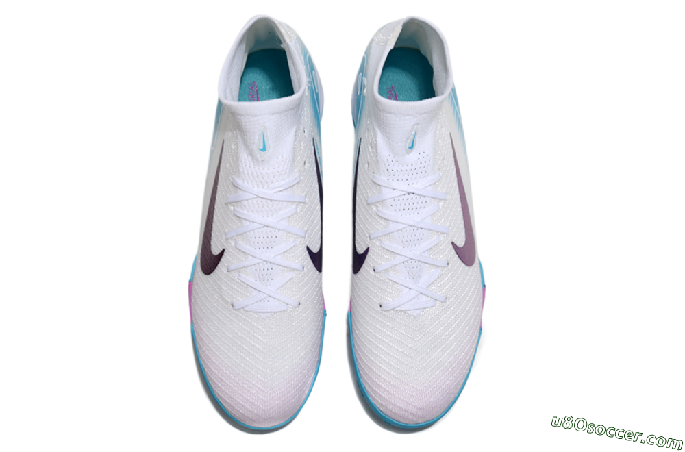 Nike Air Zoom Mercurial Superfly 10 Elite TF Artificial Turf Soccer Shoes - White/Purple/Blue 4