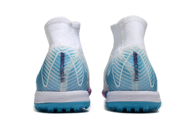 Nike Air Zoom Mercurial Superfly 10 Elite TF Artificial Turf Soccer Shoes - White/Purple/Blue
