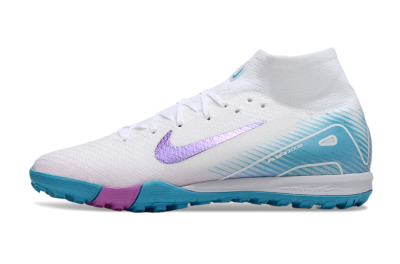Nike Air Zoom Mercurial Superfly 10 Elite TF Artificial Turf Soccer Shoes - White/Purple/Blue