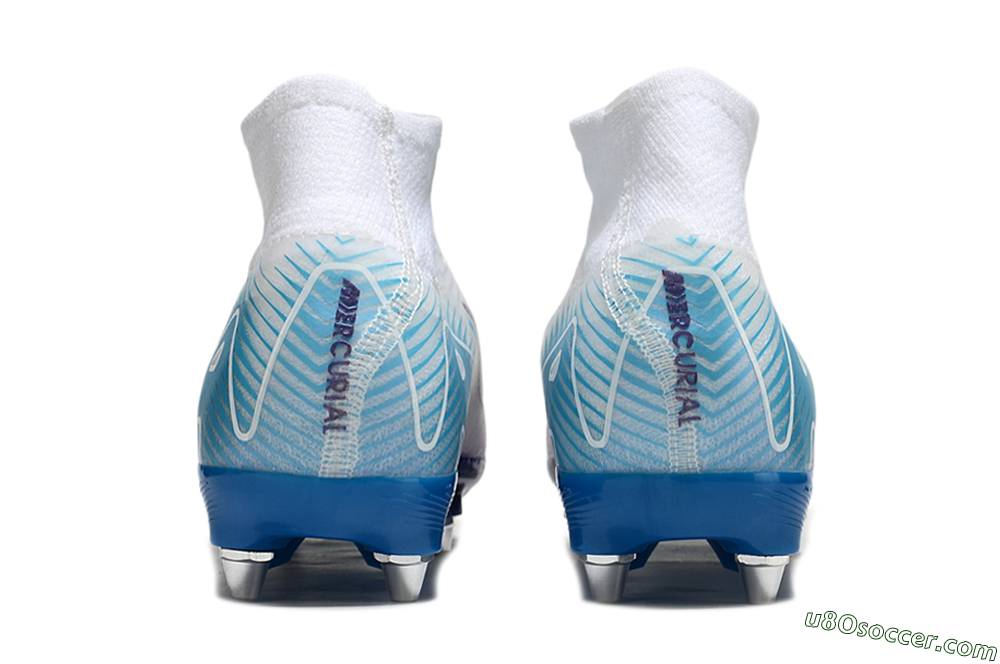 Nike Air Zoom Mercurial Superfly 10 Elite SG Soft Ground Soccer Cleats - White/Purple/Blue 5