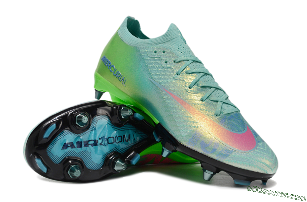 Nike Air Zoom Mercurial Vapor 16 Elite SG Soft Ground Soccer Cleats - Jade/Pink/Blue 3