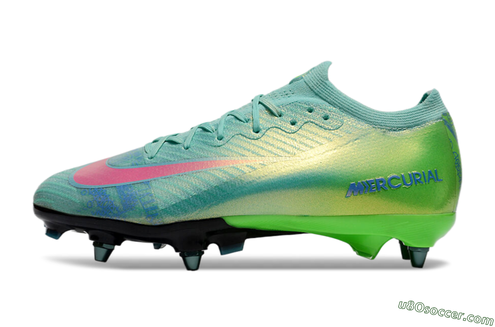 Nike Air Zoom Mercurial Vapor 16 Elite SG Soft Ground Soccer Cleats - Jade/Pink/Blue 2
