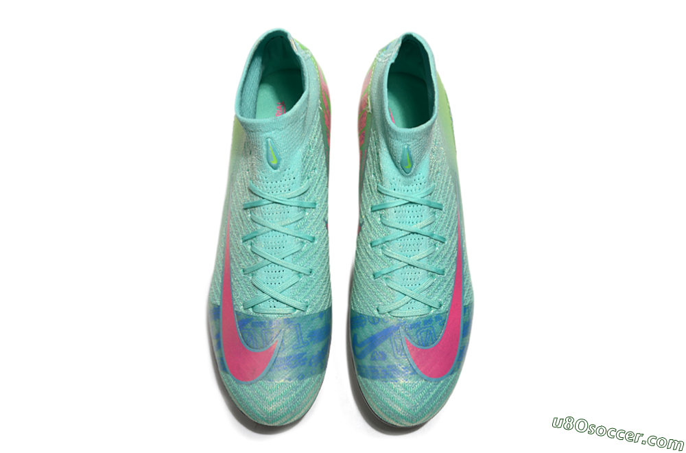 Nike Air Zoom Mercurial Superfly 10 Elite SG Soft Ground Soccer Cleats - Jade/Pink/Blue 4