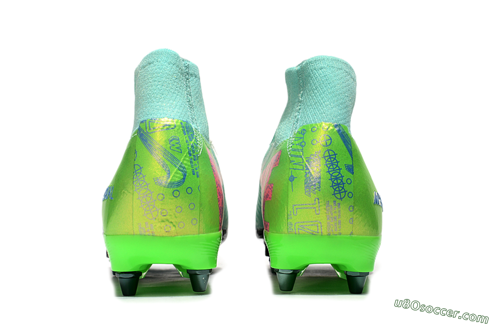 Nike Air Zoom Mercurial Superfly 10 Elite SG Soft Ground Soccer Cleats - Jade/Pink/Blue 5