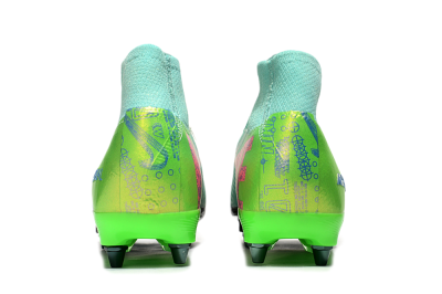 Nike Air Zoom Mercurial Superfly 10 Elite SG Soft Ground Soccer Cleats - Jade/Pink/Blue