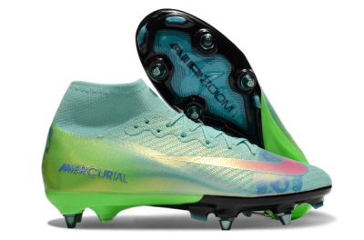 Nike Air Zoom Mercurial Superfly 10 Elite SG Soft Ground Soccer Cleats - Jade/Pink/Blue