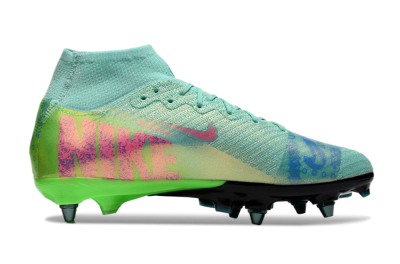 Nike Air Zoom Mercurial Superfly 10 Elite SG Soft Ground Soccer Cleats - Jade/Pink/Blue