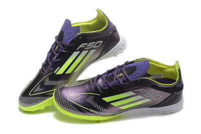 Adidas F50 Pro TF Artificial Turf Soccer Shoes - Purple/Yellow/White