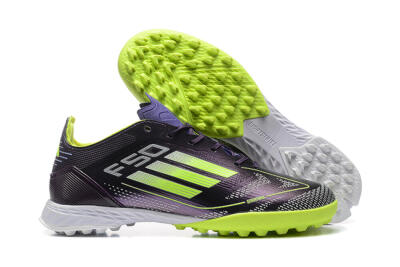 Adidas F50 Pro TF Artificial Turf Soccer Shoes - Purple/Yellow/White