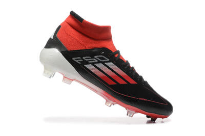 Adidas F50 Elite Mid FG Firm Ground Soccer Cleats - Black/Red/White