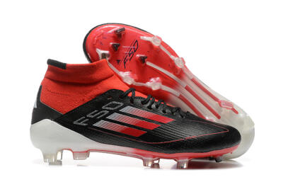 Adidas F50 Elite Mid FG Firm Ground Soccer Cleats - Black/Red/White