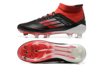 Adidas F50 Elite Mid FG Firm Ground Soccer Cleats - Black/Red/White