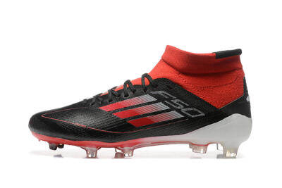 Adidas F50 Elite Mid FG Firm Ground Soccer Cleats - Black/Red/White