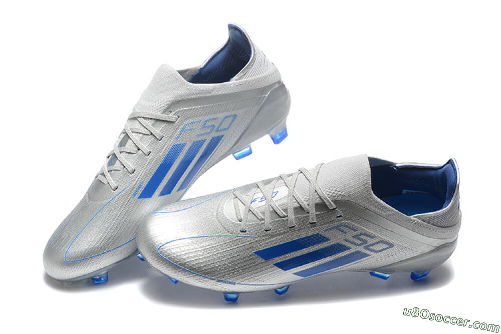 Adidas F50 Elite FG Firm Ground Soccer Cleats - Silver/Blue 3