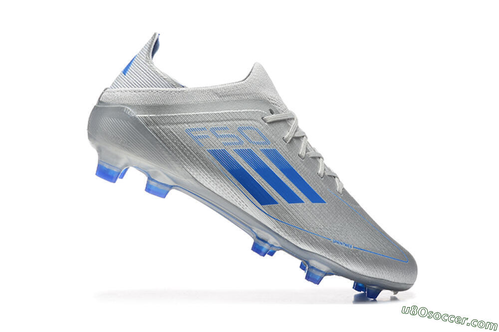 Adidas F50 Elite FG Firm Ground Soccer Cleats - Silver/Blue 4