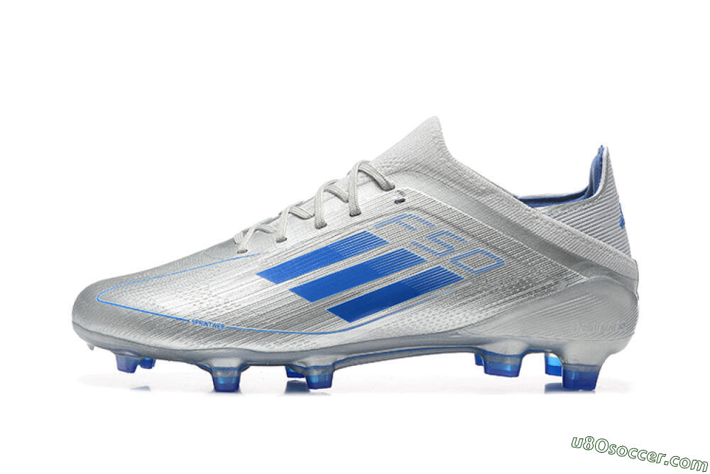 Adidas F50 Elite FG Firm Ground Soccer Cleats - Silver/Blue 2