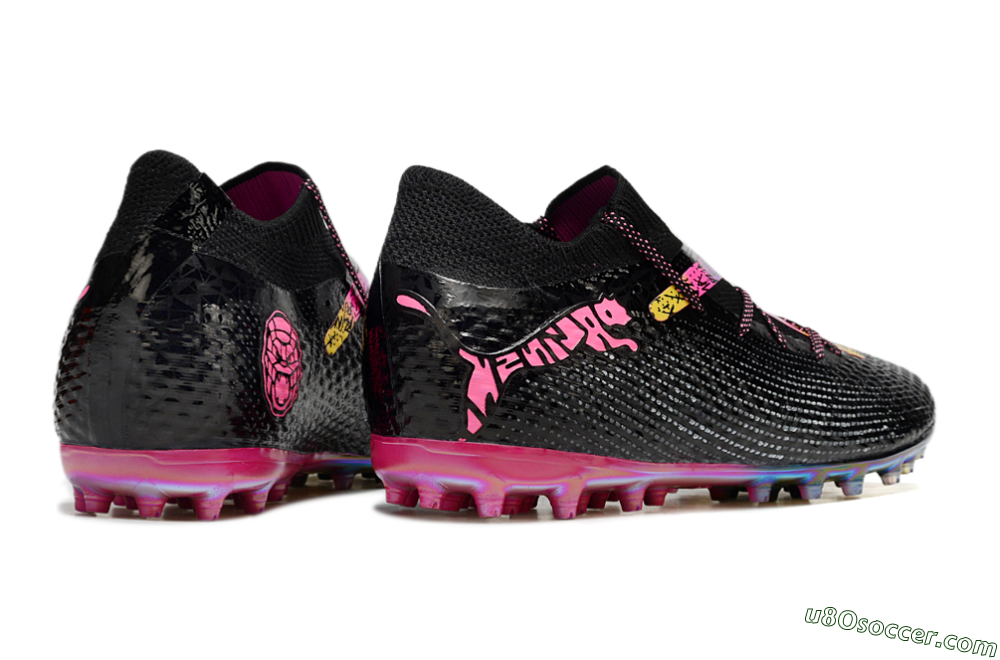 Puma Future Ultimate MG Multi Ground Soccer Cleats - Black/Pink/Yellow 6