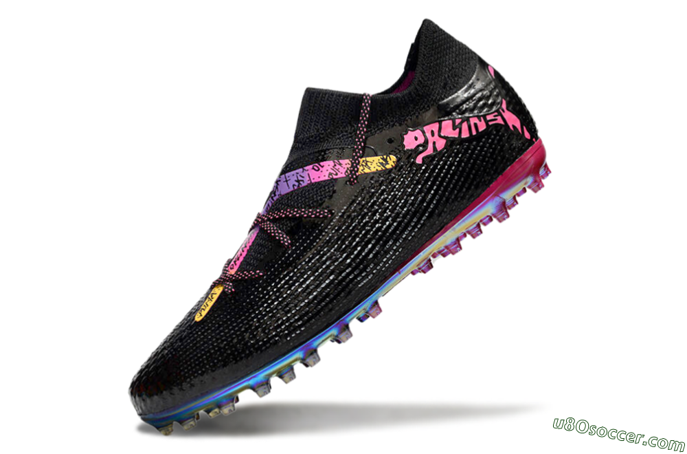 Puma Future Ultimate MG Multi Ground Soccer Cleats - Black/Pink/Yellow 5