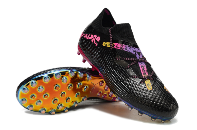 Puma Future Ultimate MG Multi Ground Soccer Cleats - Black/Pink/Yellow