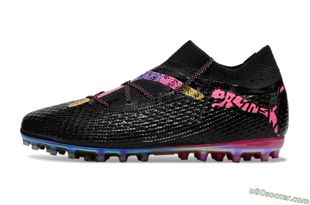 Puma Future Ultimate MG Multi Ground Soccer Cleats - Black/Pink/Yellow 2