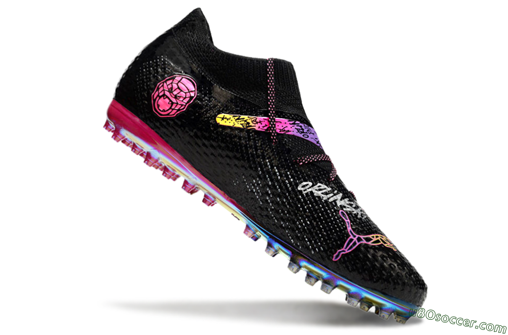 Puma Future Ultimate MG Multi Ground Soccer Cleats - Black/Pink/Yellow 4