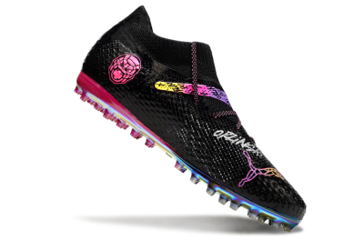 Puma Future Ultimate MG Multi Ground Soccer Cleats - Black/Pink/Yellow