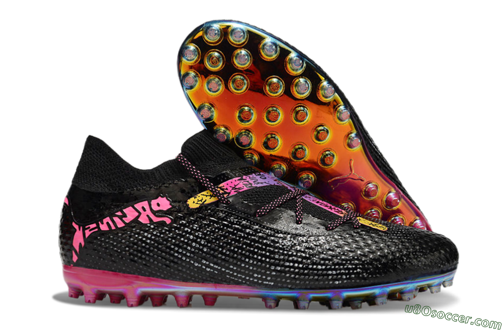 Puma Future Ultimate MG Multi Ground Soccer Cleats - Black/Pink/Yellow 1