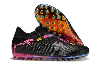 Puma Future Ultimate MG Multi Ground Soccer Cleats - Black/Pink/Yellow
