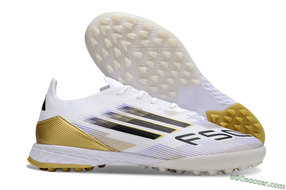 Adidas F50 Pro TF Artificial Turf Soccer Shoes - White/Black/Yellow 1