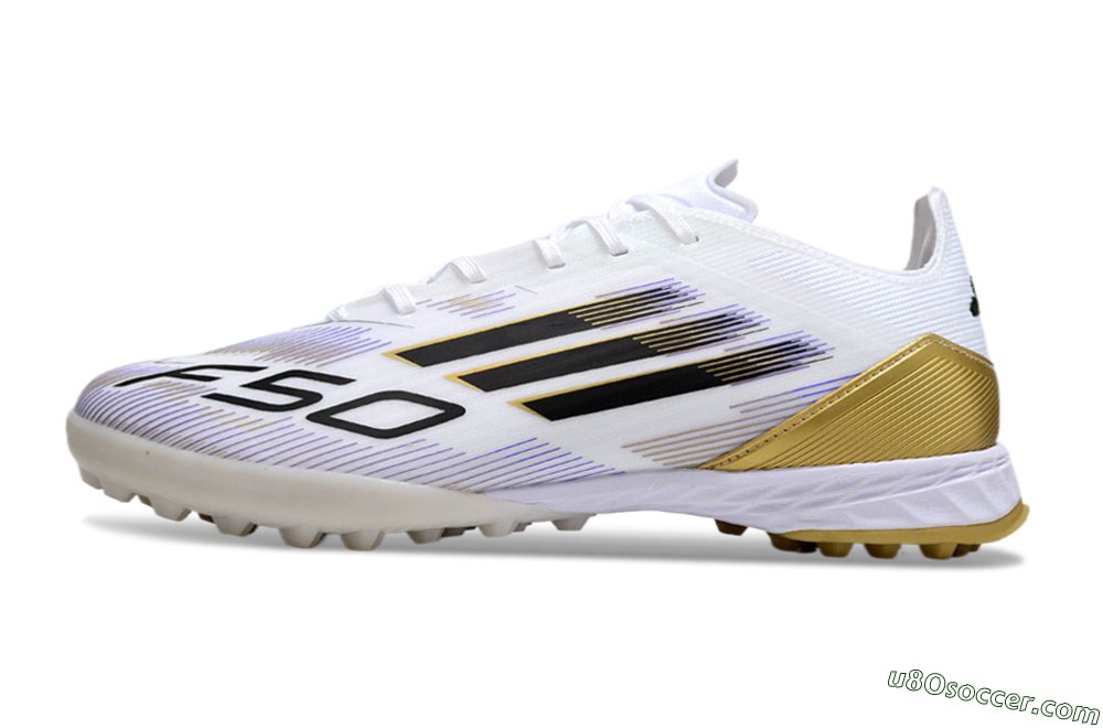Adidas F50 Pro TF Artificial Turf Soccer Shoes - White/Black/Yellow 2