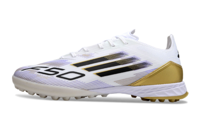 Adidas F50 Pro TF Artificial Turf Soccer Shoes - White/Black/Yellow