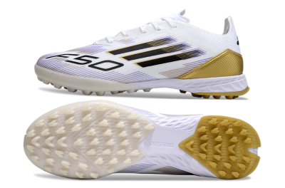 Adidas F50 Pro TF Artificial Turf Soccer Shoes - White/Black/Yellow