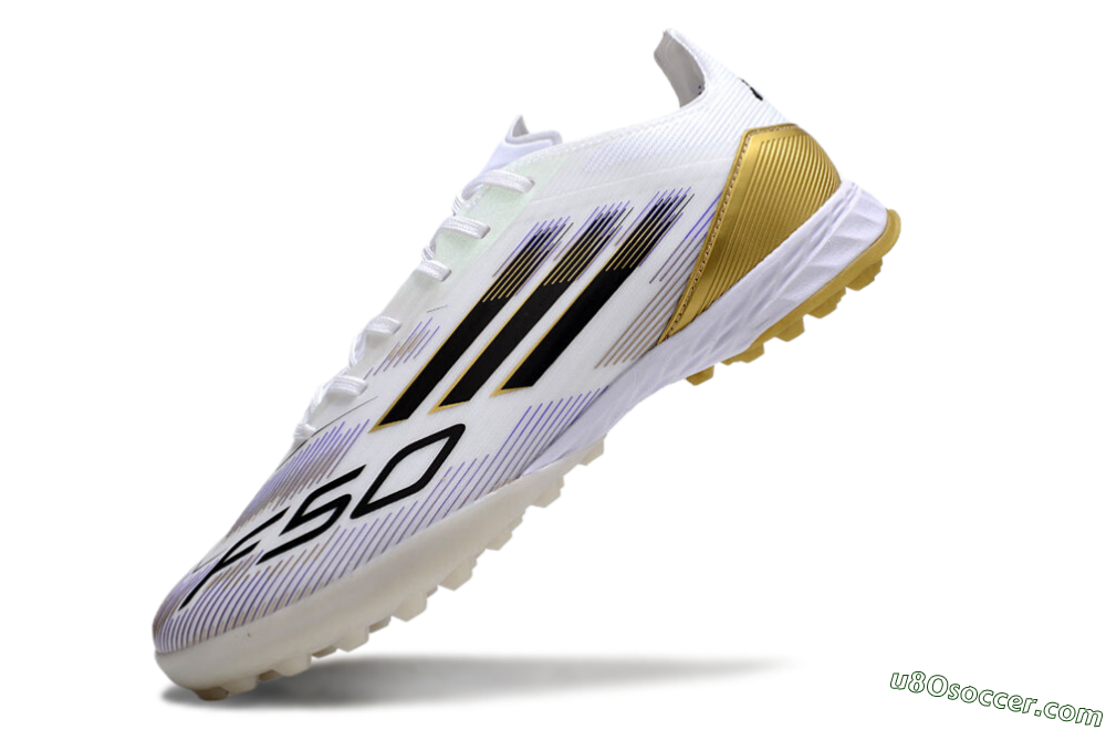 Adidas F50 Pro TF Artificial Turf Soccer Shoes - White/Black/Yellow 4