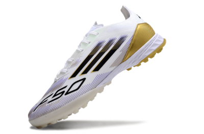Adidas F50 Pro TF Artificial Turf Soccer Shoes - White/Black/Yellow