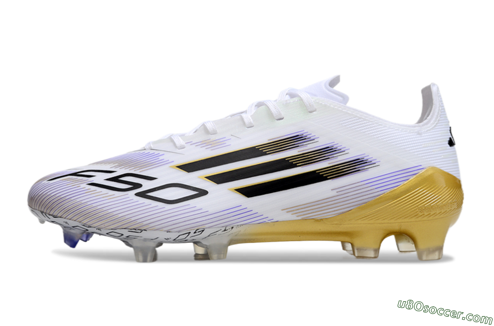 Adidas F50 Elite FG Firm Ground Soccer Cleats - White/Black/Yellow 2