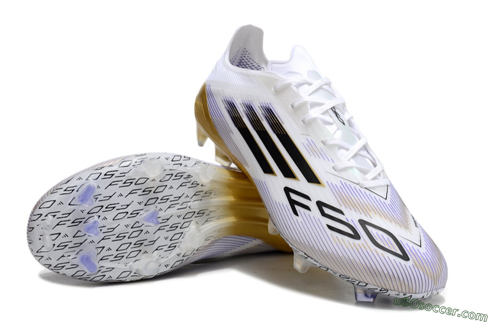 Adidas F50 Elite FG Firm Ground Soccer Cleats - White/Black/Yellow 3