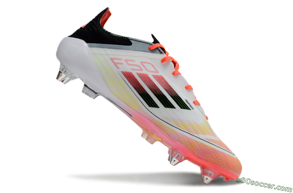 Adidas F50 Elite SG Soft Ground Soccer Cleats - White/Red/Yellow/Black 4